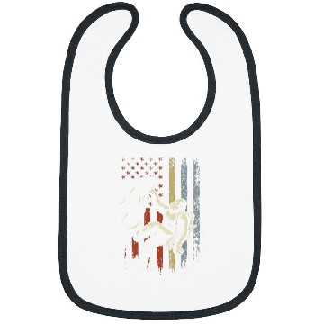 Discover Retro Mountain Climber bigfoots Rock Climbing American Flag Bibs