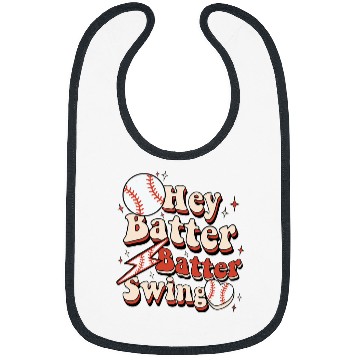 Discover Retro Groovy Game Day Hey Batter Batter Swing Baseball Bibs