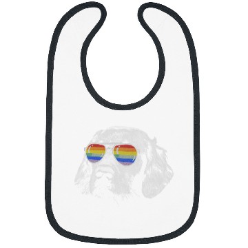 Discover Pride Month Flatcoated Retriever Rainbow Flag Bibs