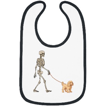 Discover Funny Cocker Spaniel Skeletons Dog Walking Halloween Bibs