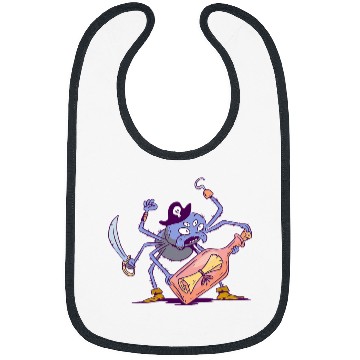 Discover Pirate Spider Motif Message in a Bottle Bibs
