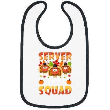 Discover Server Gobble Squad Turkey Fun Waiter Thanksgiving Matching Bibs