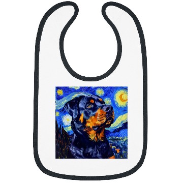 Discover Rottweiler Dog Van Gogh Style Starry Night Bibs