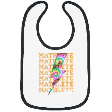 Discover Mathlete Mom Lightning Bolt Tie Dye Leopard Stacked Math Bibs