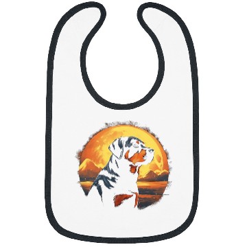 Discover Rottweiler With Full Moon in Background Dog Lover Bibs