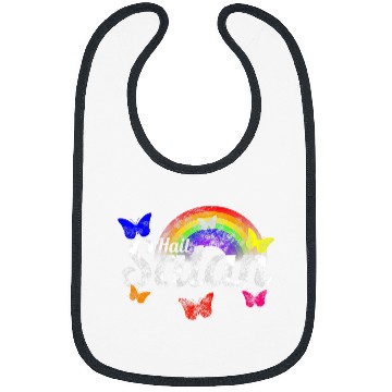 Discover Retro Distressed Kidcore Butterfly Rainbow Occult Hail Satan Bibs