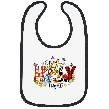 Discover Oh Holy Night Family Christmas   Leopard Red Plaid Bibs