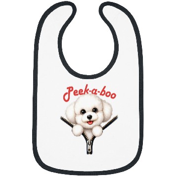 Discover Funny Peekaboo Bichon Frise Bibs
