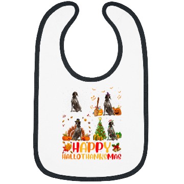 Discover Funny German Shorthaired Pointer Dog Happy Hallothanksmas Bibs