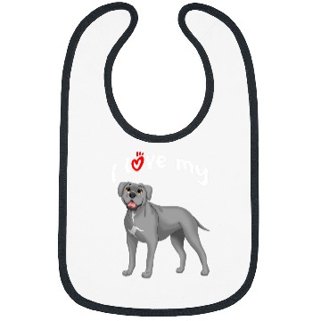 Discover I Love My Gray Cane Corso Dog Bibs