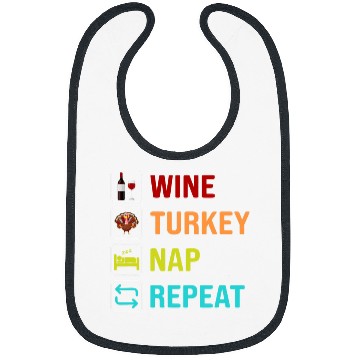 Discover Wines Turkey Nap Repeat Thanksgiving Womens Bibs