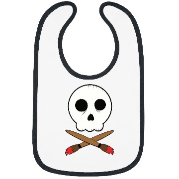 Discover Skull and Paintbrush Artist Crossbones Bibs