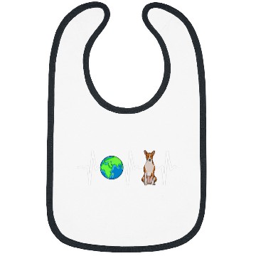 Discover Globe Planet Earth Basenji Heartbeat Dog Lover Bibs