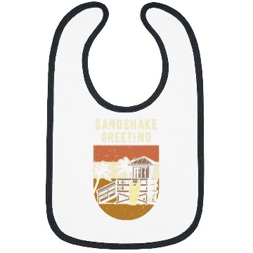 Discover Sandshake Greeting Beach Camping Ocean Camper Friends 1 Bibs