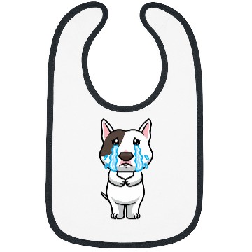 Discover Miniature Bull Terrier Dog Sad Crying Bibs
