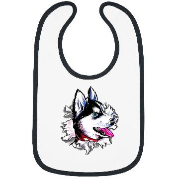 Discover Husky Head Starry Sky Bibs