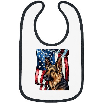 Discover Patriotic German Shepherd American Flag Bibs