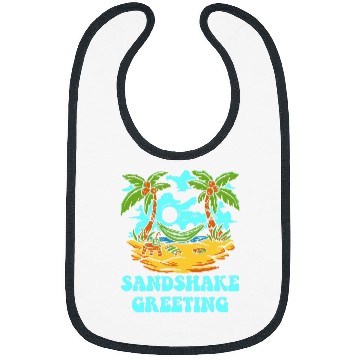 Discover Sandshake Greeting Beach Camping Ocean Camper Friends Bibs
