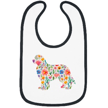 Discover Newfoundland watercolor flowers design Bibs