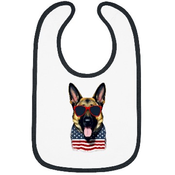 Discover German Shepherd American Flag Sunglasses vintages July 4th Bibs