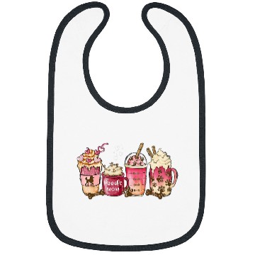 Discover Poodle Mom Coffee Lover Hearts Paw Prints Standard Poodle Bibs