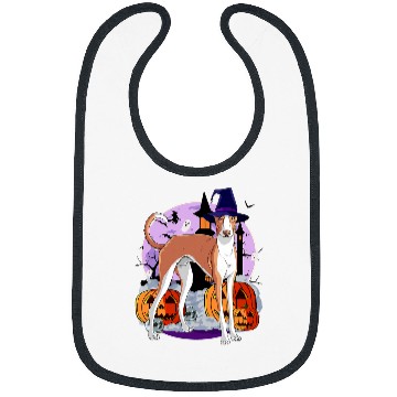 Discover Ibizan Hound Cute Dog Halloween Witch Pumpkin Bibs