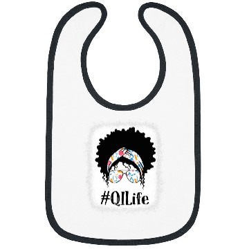 Discover QI Quality Improvement nurses Black Afro Messy Bun African Bibs