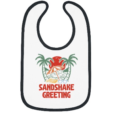 Discover Sandshake Greeting Beach Camping Ocean Camper Friends 2 Bibs