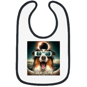 Discover Funny Selfie Australian Shepherd Womens Mens Solar Eclipse Bibs
