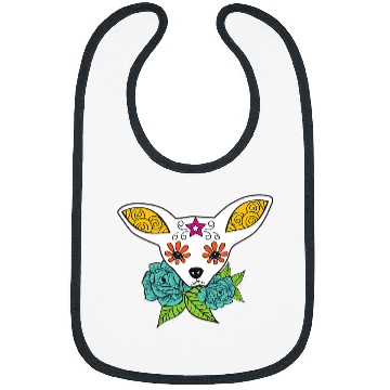 Discover Halloween Sugar Skull Chihuahua Bibs