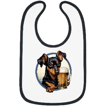 Discover Miniature Pinscher Beer Funny Dog Drinking Bibs