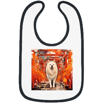 Discover Samoyed Torii Gates Funny Dog Japan Bibs