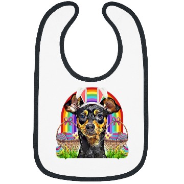 Discover Miniature Pinscher Dog Easter Bunny Egg Hunt Bibs
