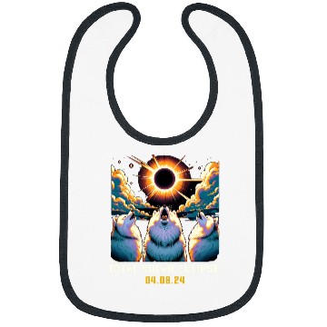 Discover Samoyed Dog Howling At Solar Eclipse Bibs
