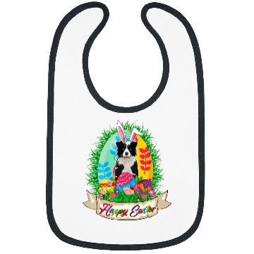 Discover Happy Easter Bunny Border Collie With Easter Eggs Lover Bibs