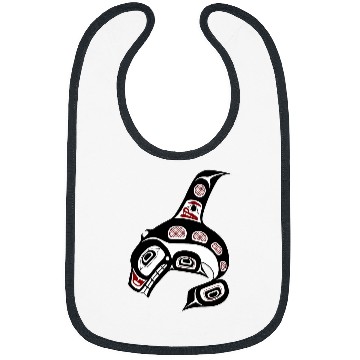 Discover Red Black White Haida Whale Native Art Bibs