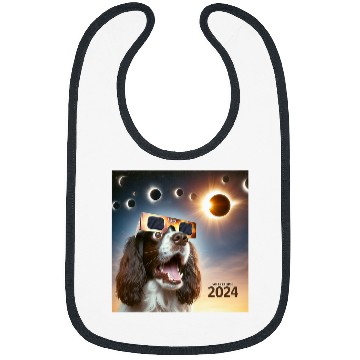 Discover Selfie English Springer Spaniel Womens Mens Solar Eclipse Bibs