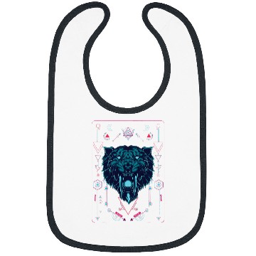 Discover Native American geometric animal sabertooth tiger Bibs