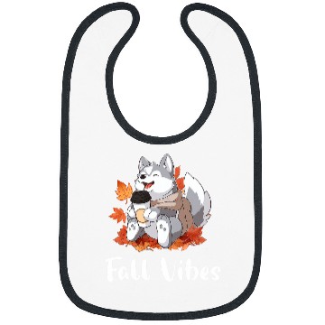 Discover Husky Fall Vibes Funny Dog Pumpkin Spice Latte Bibs