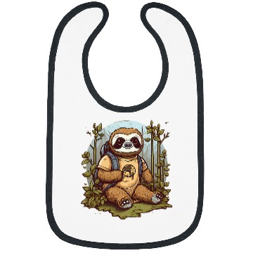 Discover Sloth Hiking And Camping Design Bibs