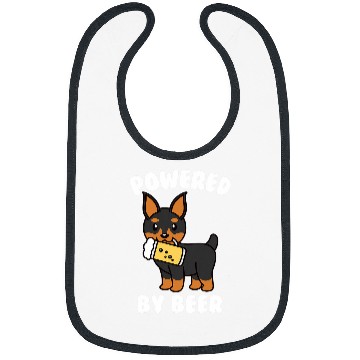 Discover Powered By Beer Miniature Pinscher Dog Bibs