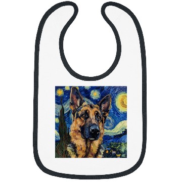 Discover German Shepherd Dog Van Gogh Style Starry Night Bibs