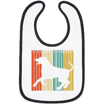 Discover Rhodesian Ridgeback Retro 1970s Dog Silhouette Bibs