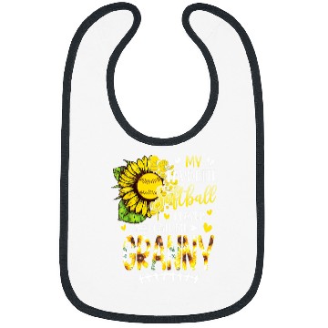 Discover My Favorite Softball Player Call Me Granny Sunflower Bibs