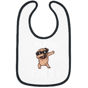 Discover Kids 2  Class Dog Pug School Child Second Class Primary School Bibs