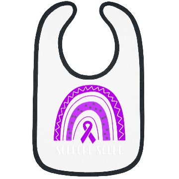 Discover Support Squad Purple Rainbow Ribbon Epilepsy Awareness Bibs