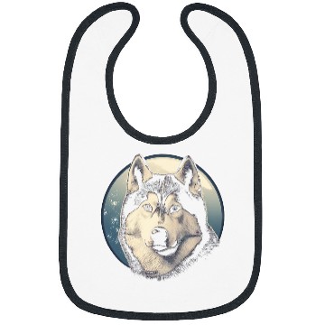 Discover Siberian Husky With Full Moon Dog Lovers Bibs