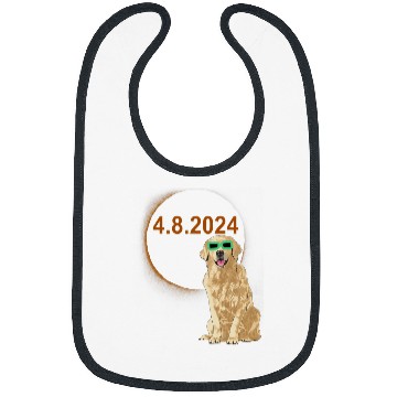Discover Solar Eclipse Golden Retriever Wearing Solar Eclipse Glasses Bibs