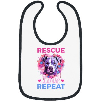 Discover Pitbull Pittie Rescue Love Repeat Bibs