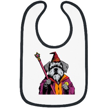 Discover Schnauzer Wizard Funny Dog Magic 1 Bibs